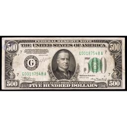 1934 $500 Chicago Federal Reserve Note VF