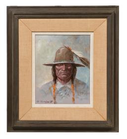 Olaf Weighorst (American, 1899-1988) 'Crow Indian' Oil on Board