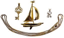 14k Yellow Gold Pendant and Necklace Assortment