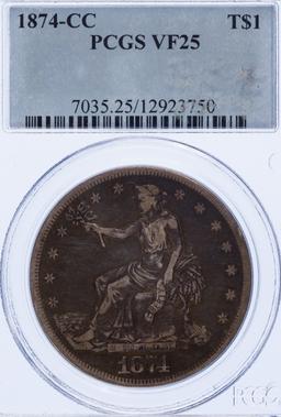 1874-CC $1 Trade VF-25 PCGS