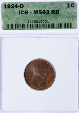 1924-D 1c MS-63 RB ICG