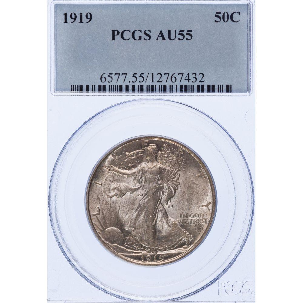 1919 50c AU-55 PCGS