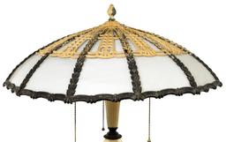 Art Nouveau Slag Glass Table Lamp