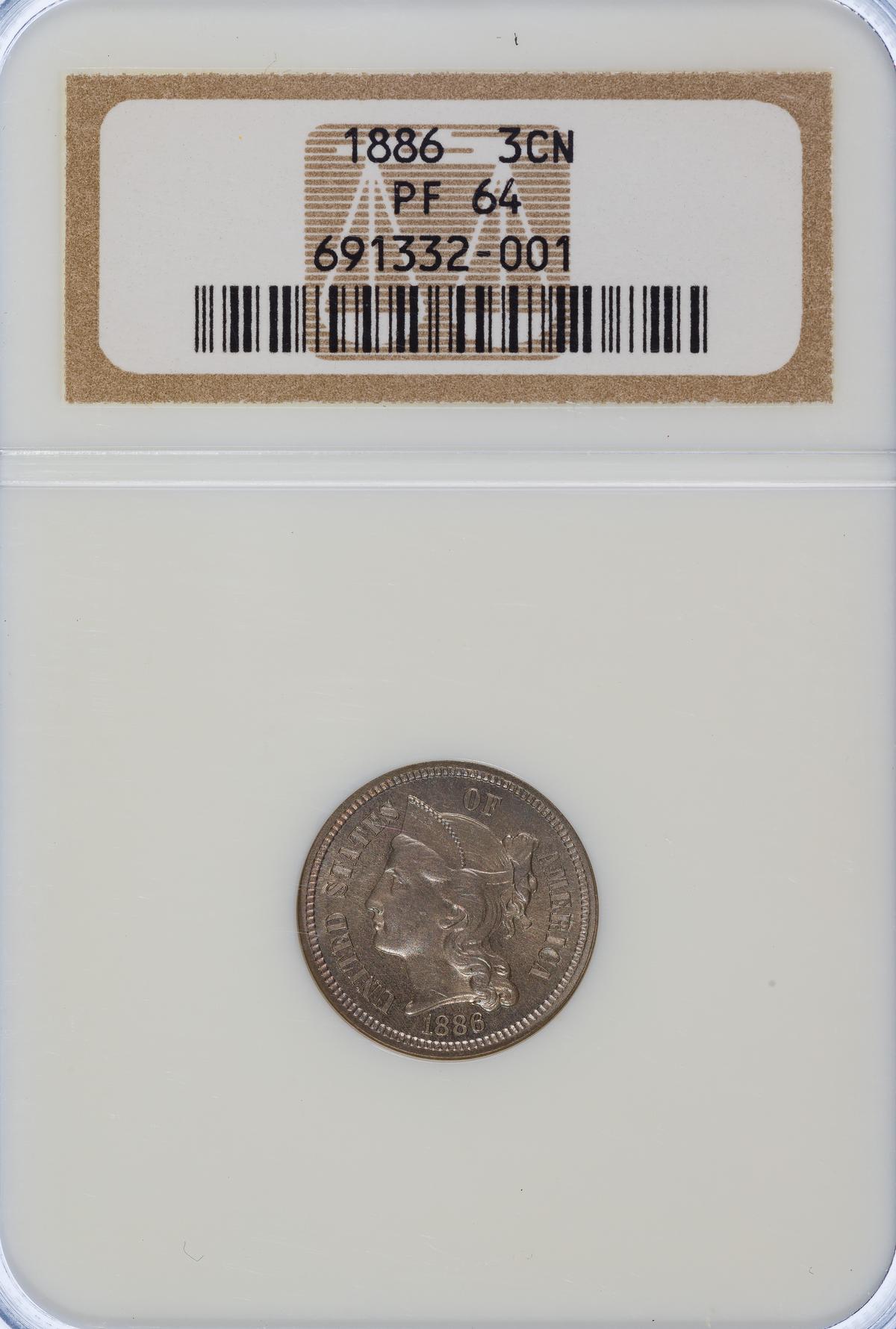 1886 3c PF-64 NGC