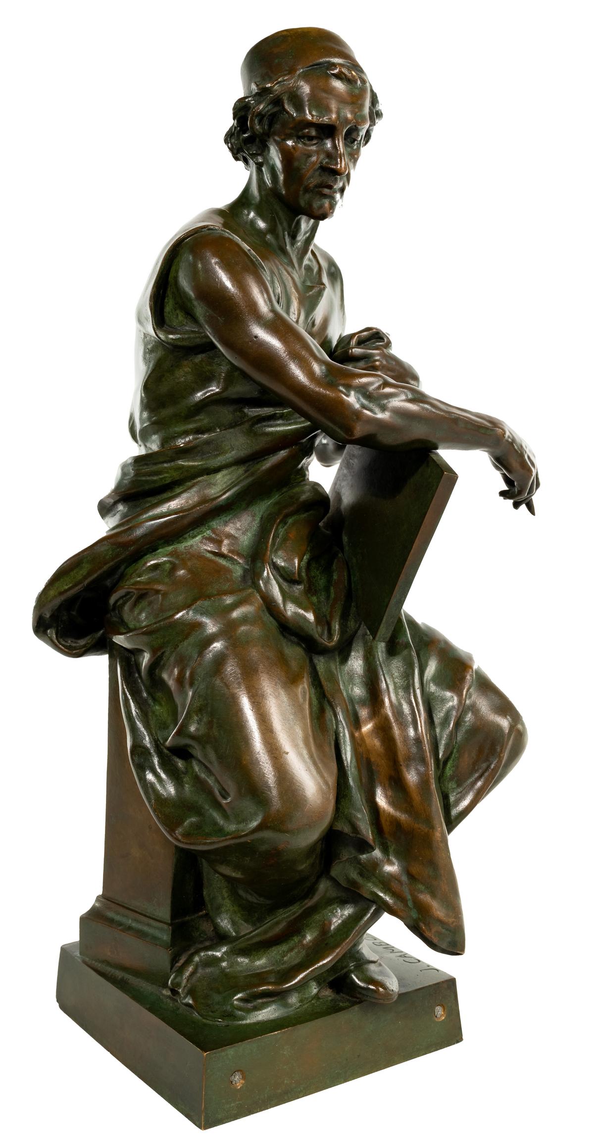 Jean Jules Cambos (French, 1828-1917) 'La Pensee' Bronze Sculpture