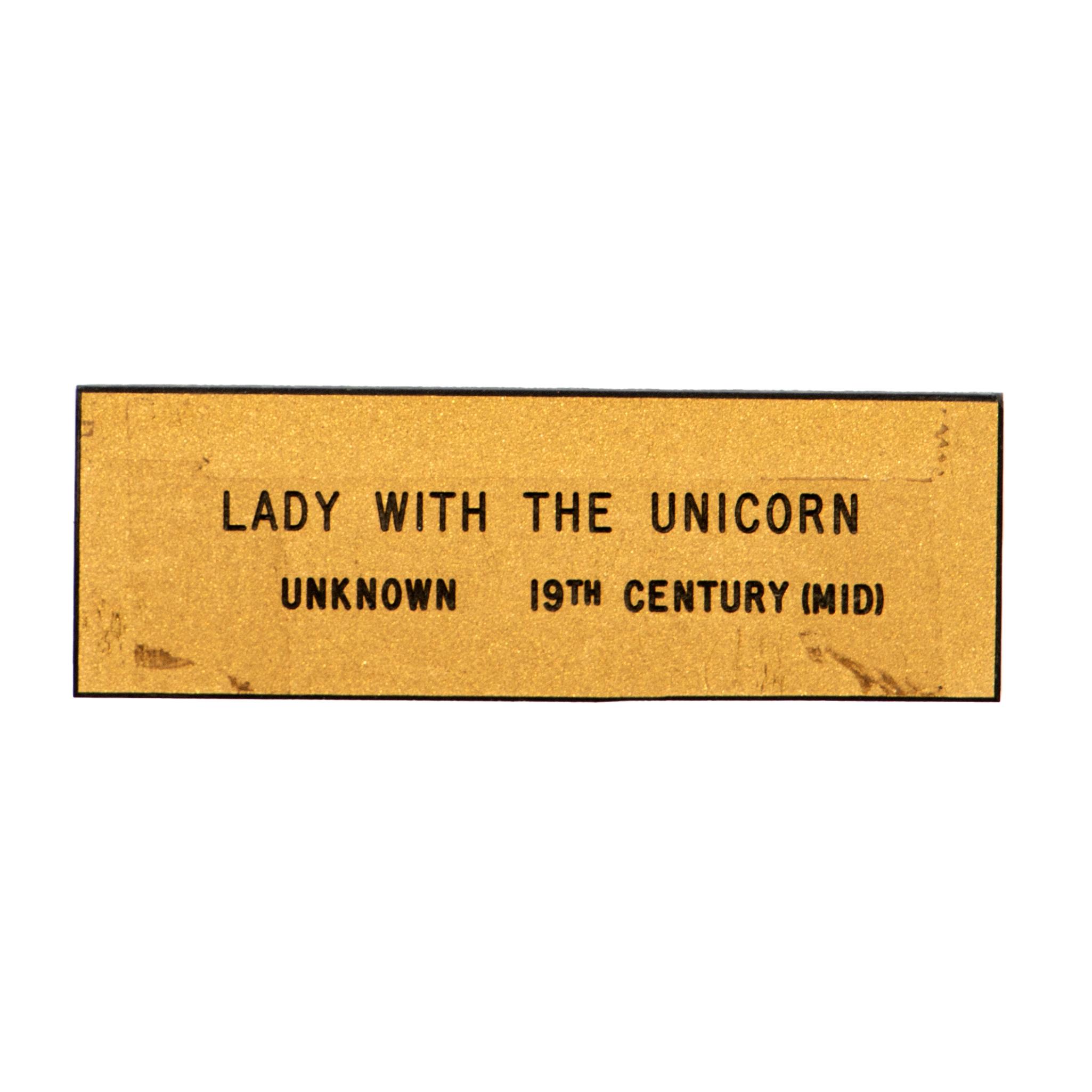 Limoges 'Lady and the Unicorn' Hand Painted Enamel Walnut Box