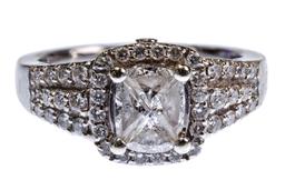 14k White Gold and Diamond Ring