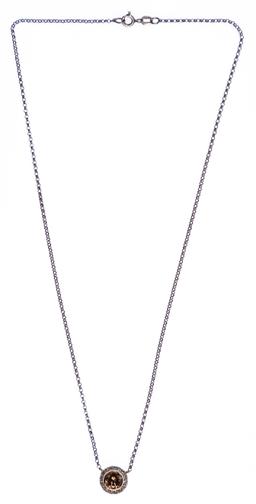 18k White Gold and Diamond Pendant on Necklace