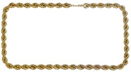 14k Yellow Gold Twisted Rope Necklace