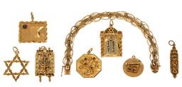 14k Gold Bracelet and Charm Assortment