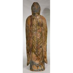 Chinese Charred Wood Buddha Figure