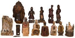 Asian Carved Wood Figurine Assortment