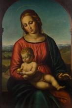 After Raphael (Italian, 1483-1520) 'Terranuova Madonna' Oil on Canvas