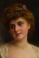 Gustave Jean Jacquet (French, 1846-1909) Portrait Oil on Canvas