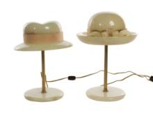 Italian Alabaster Hat Form Lamps
