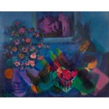 Gustav Likan (Yugoslavian, 1912-1998) 'Hommage to Renoir' Oil on Canvas