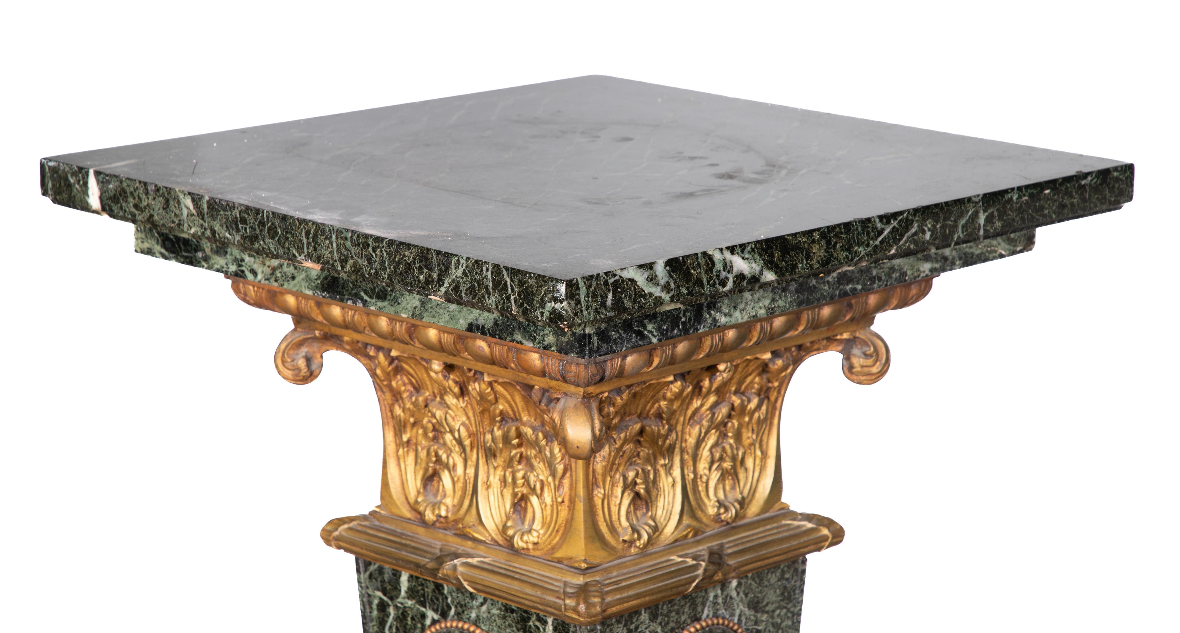 Neoclassical Style Marble and Bronze Pedestal