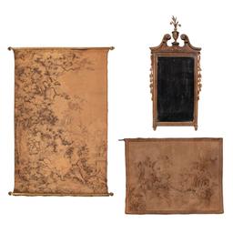 Wall Mirror and Hanging Tapestries