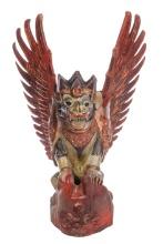 Balinese Painted Carved Wood Garuda