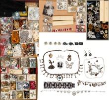Sterling Silver, Rhinestone and Costume Jewelry Assortment