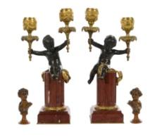 Thiebau Freres Cherub Candleholders