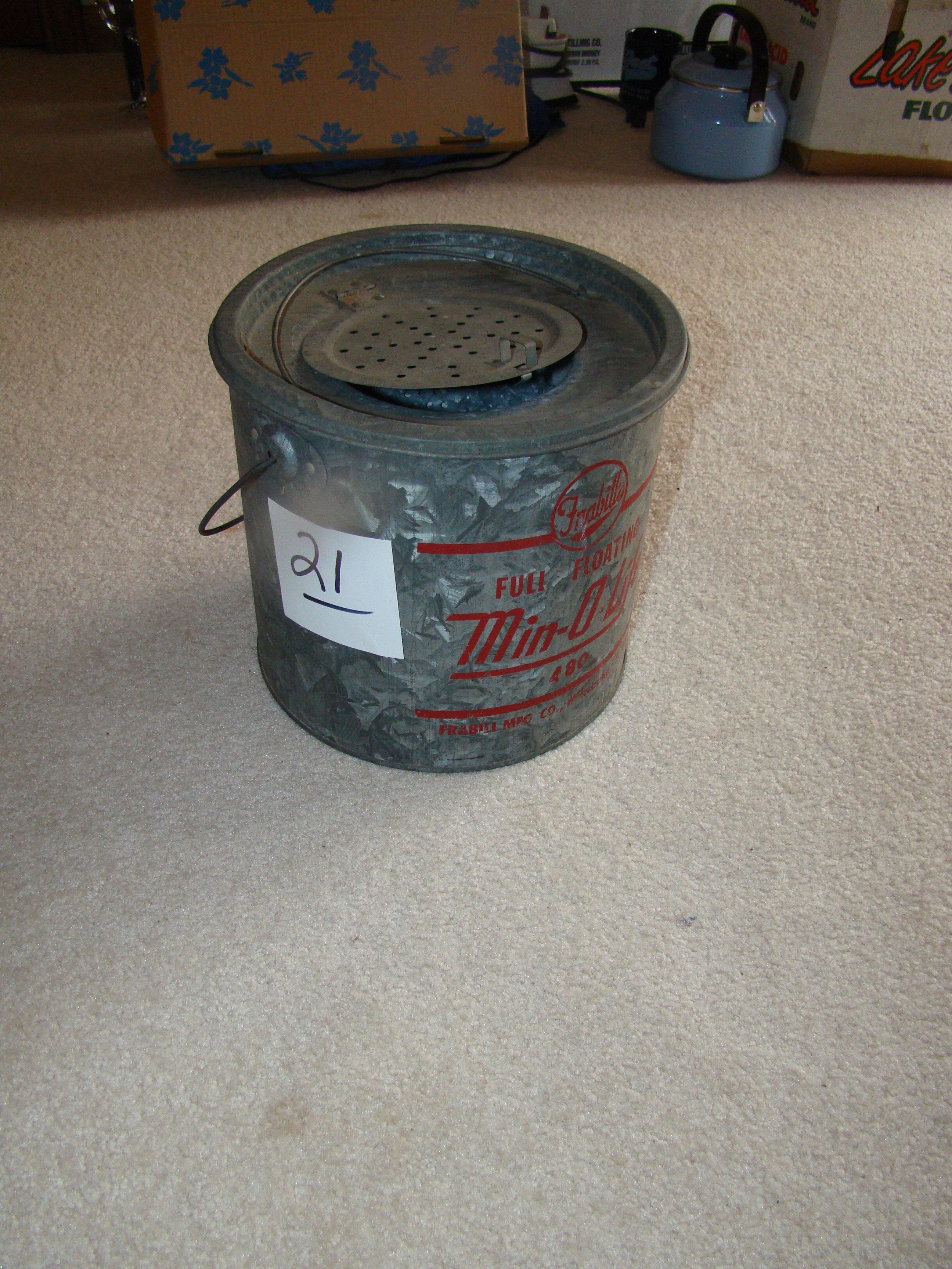 MINNOW BUCKET, GOOD CONDITION GRAPHICS