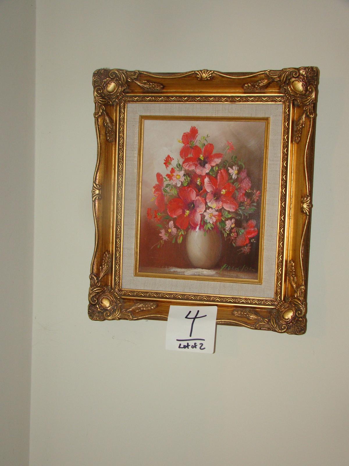FLORAL ON CANVAS DECORATOR PRINTS SOLD AS LOT