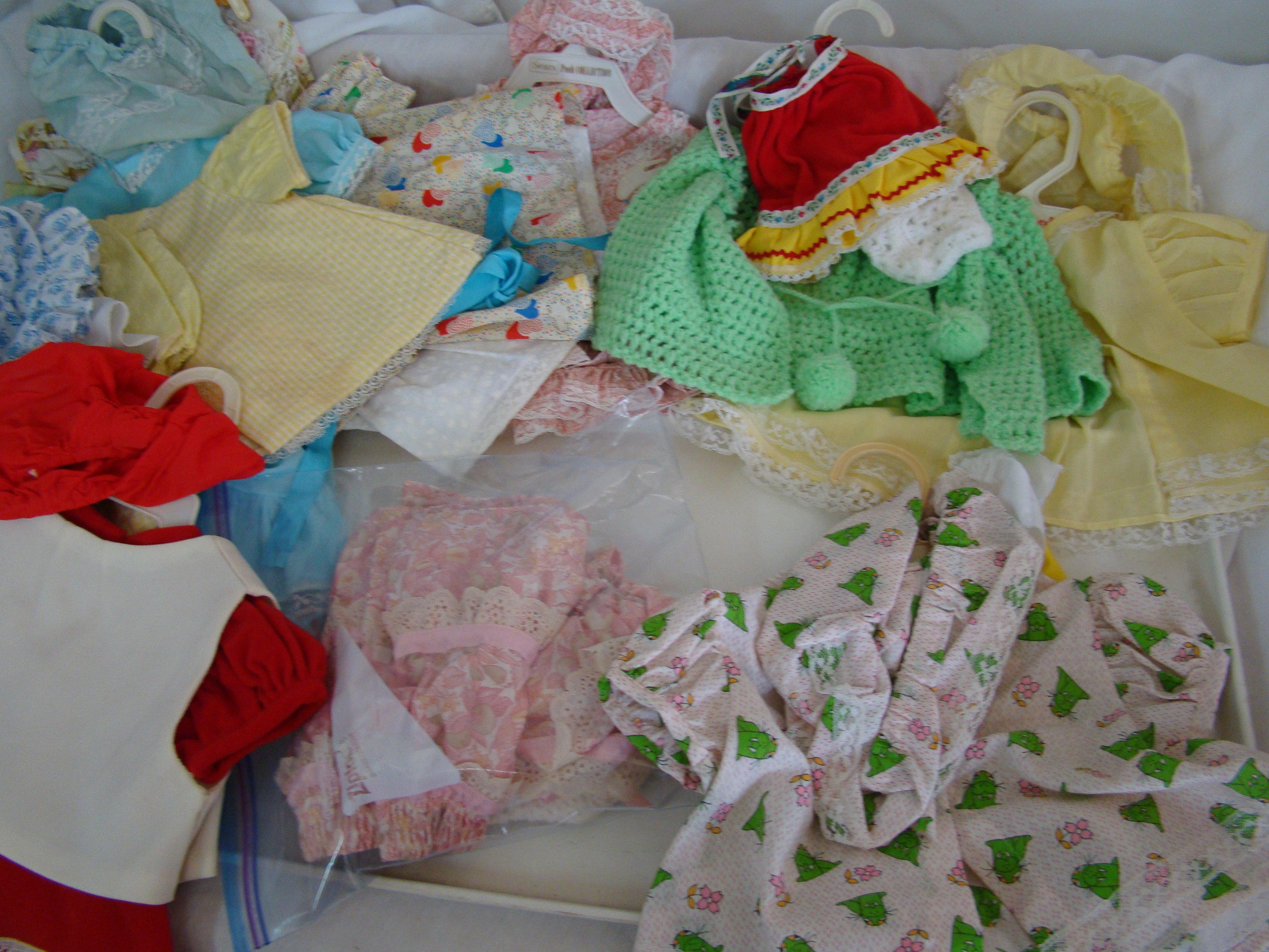 DOLL CLOTHES ASSORTED COLLECTION 13 OUTFITS AND MISCELLANEOUS