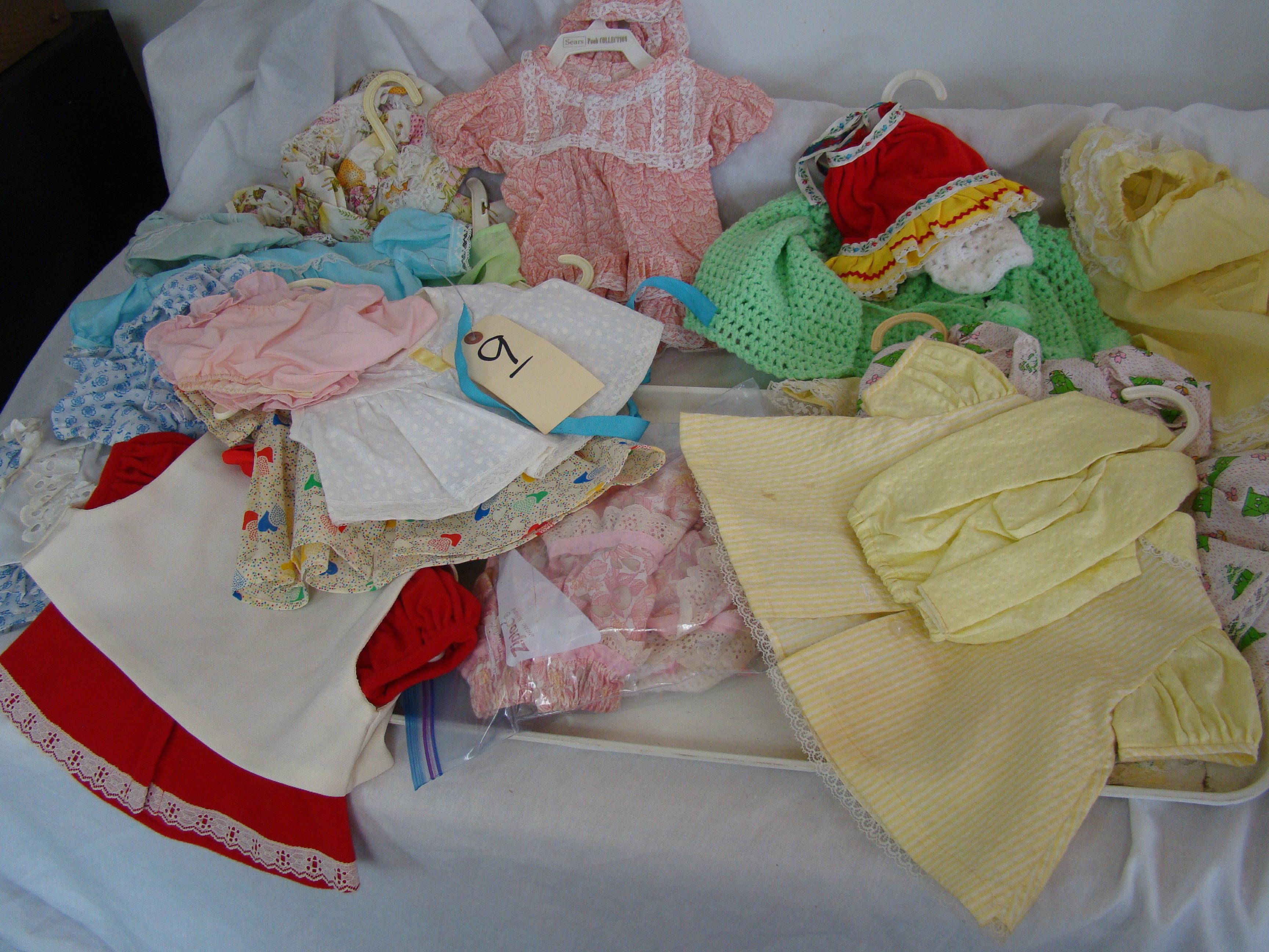 DOLL CLOTHES ASSORTED COLLECTION 13 OUTFITS AND MISCELLANEOUS
