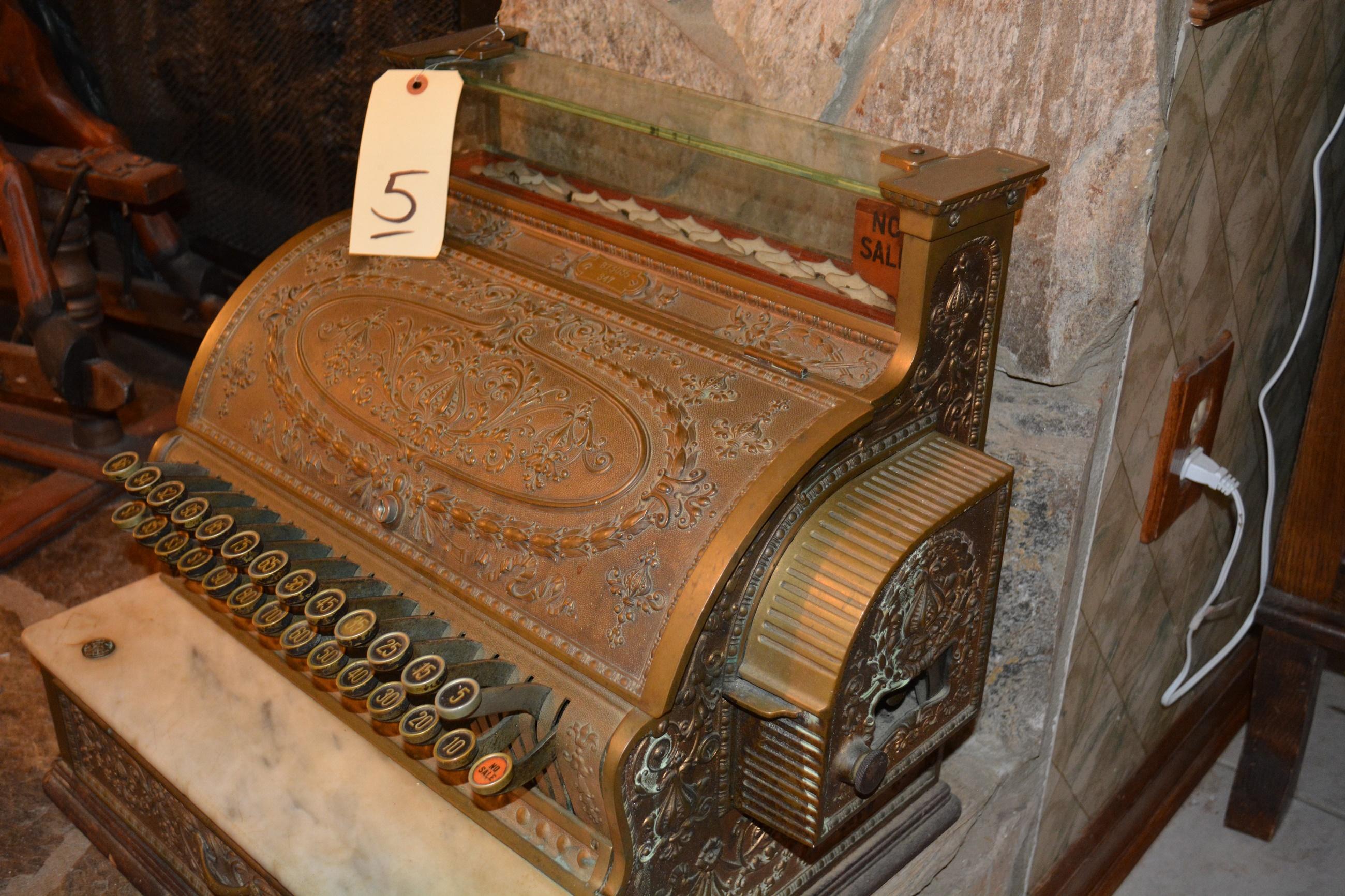 ANTIQUE BRASS CASH REGISTER