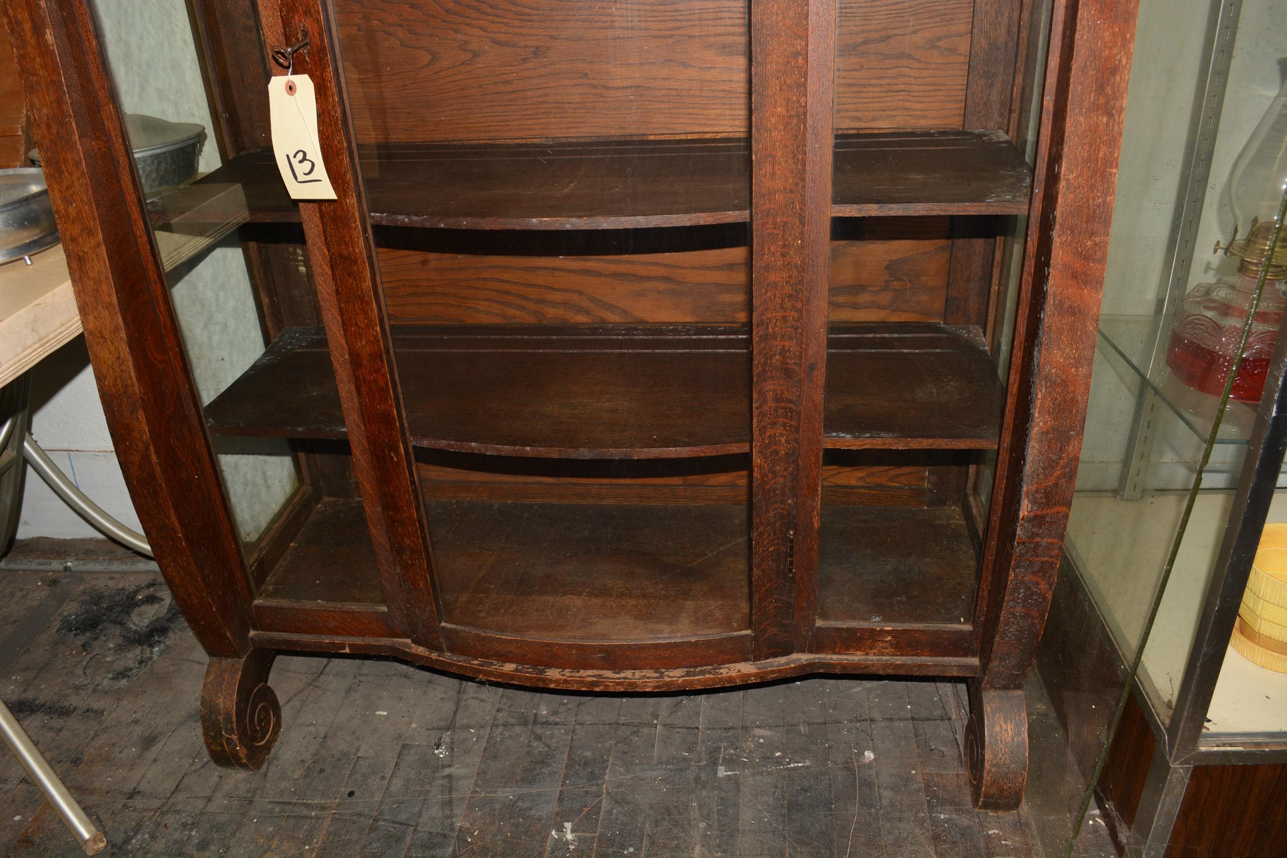 MAHOGANY BOW FRONT CHINA CABINET