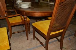 FRENCH STYLE DINING ROOM TABLE, CHAIRS
