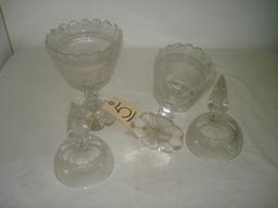 MATCHING PR OF CUT GLASS CANDY DISHES