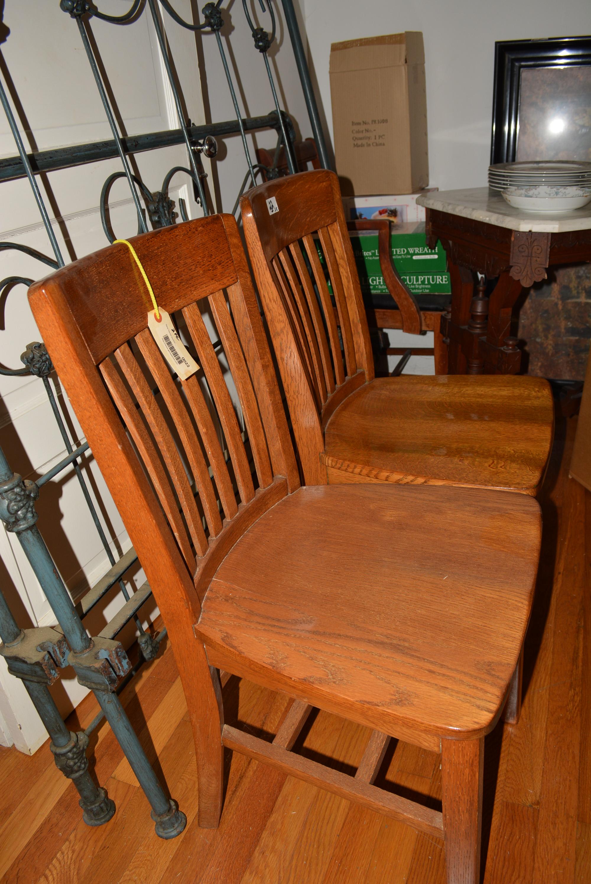 2 OAK SIDE CHAIRS