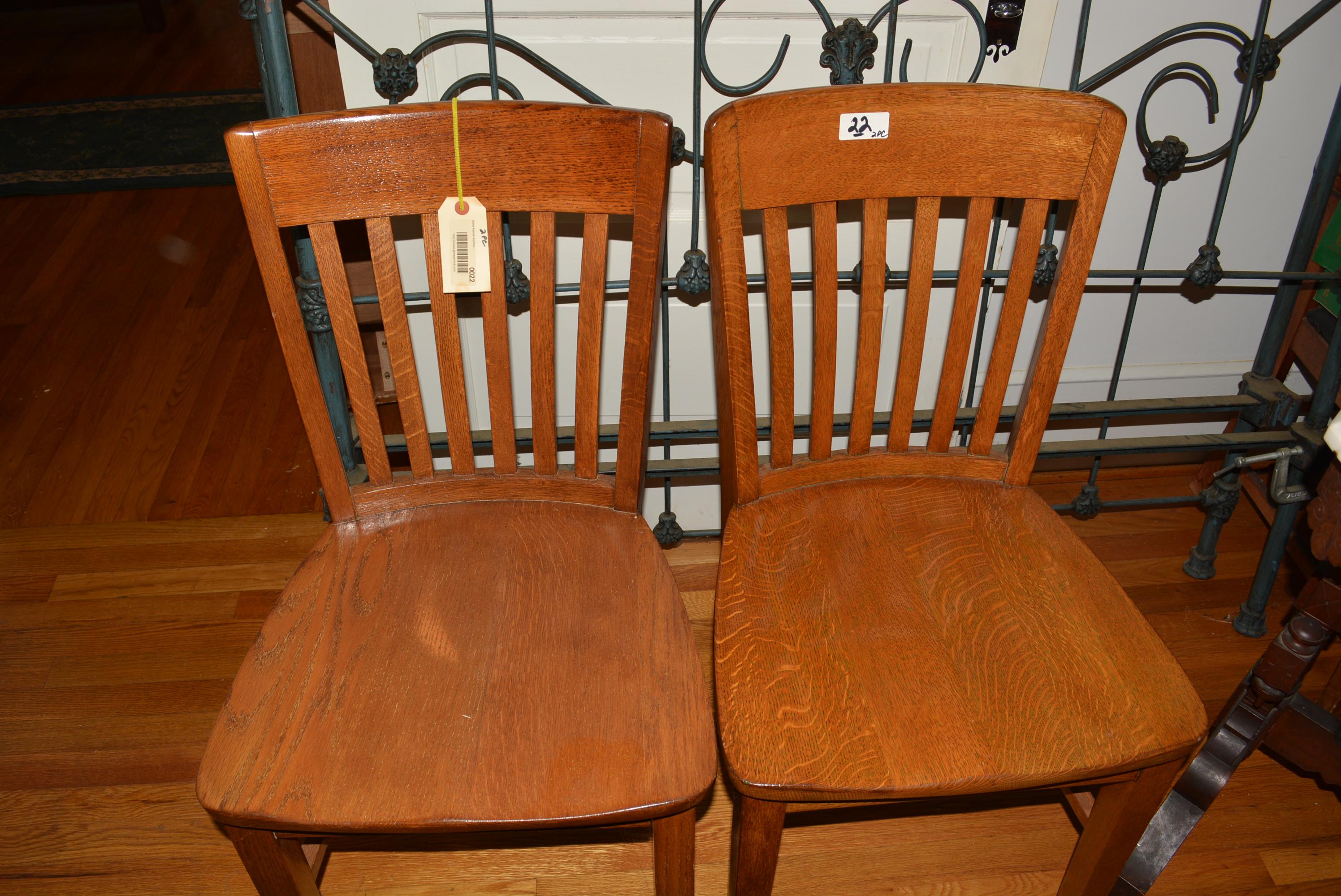 2 OAK SIDE CHAIRS