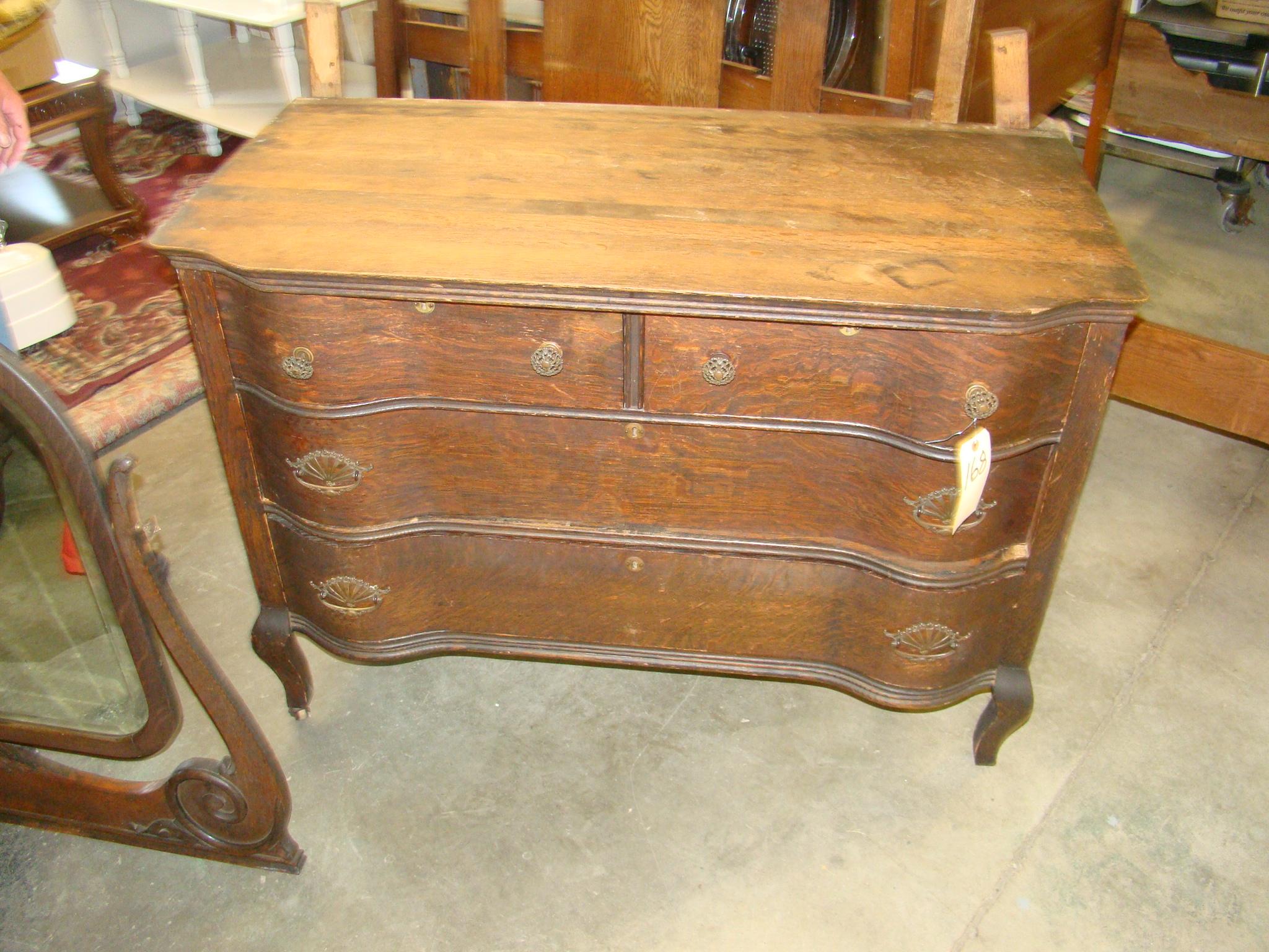 OAK DRESSER WITH MIRROR