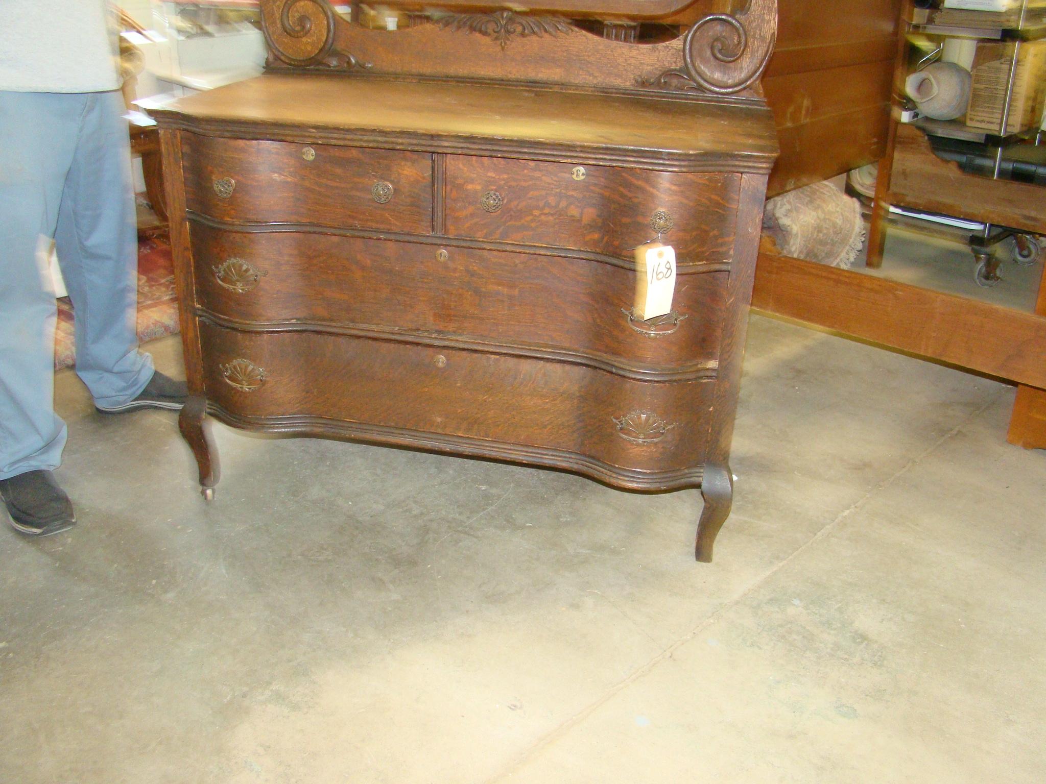 OAK DRESSER WITH MIRROR