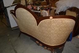 Super Walnut Victorian Love Seat