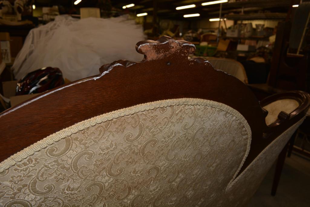 Super Walnut Victorian Love Seat