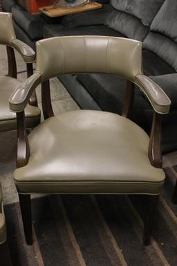 Set of 4 vinyl Upholstered Green Chairs