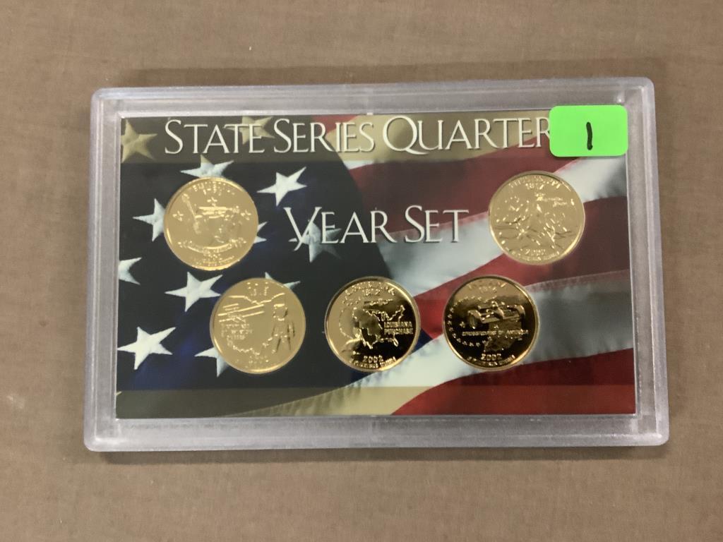 GOLD PLATE 2002-D QUARTERS - 5 PCS