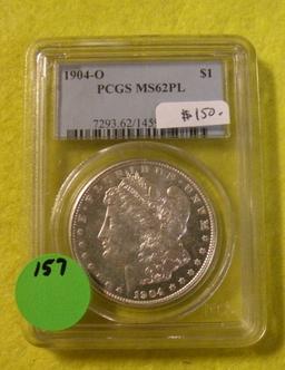 1904-O MORGAN SILVER DOLLAR - GRADED MS62 PL