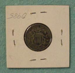 1869 SHIELD NICKEL