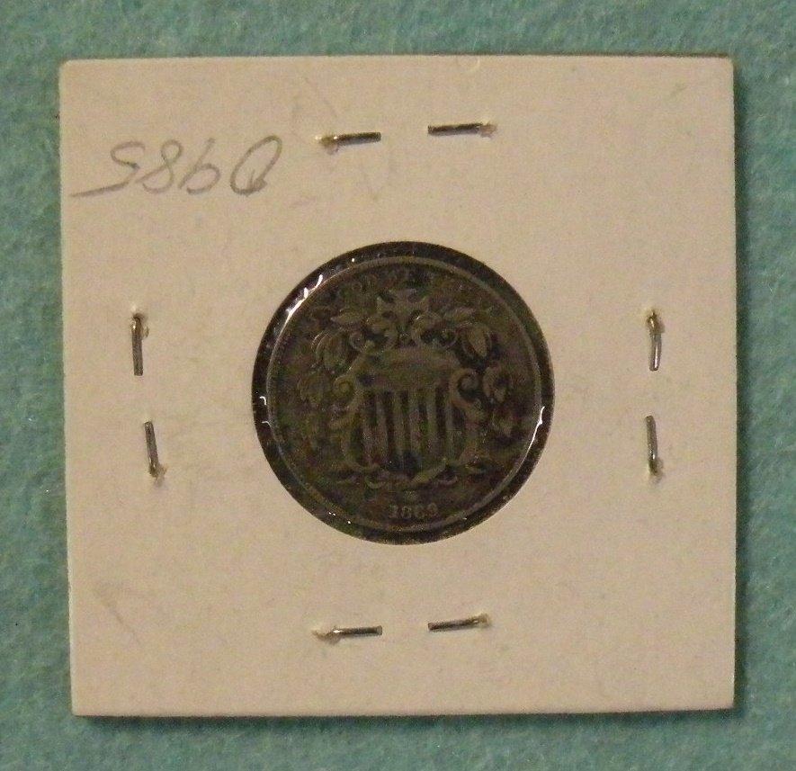 1869 SHIELD NICKEL