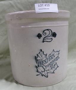 WESTERN STONEWARE CO. 2-GALLON CROCK - EXPENSIVE TO SHIP