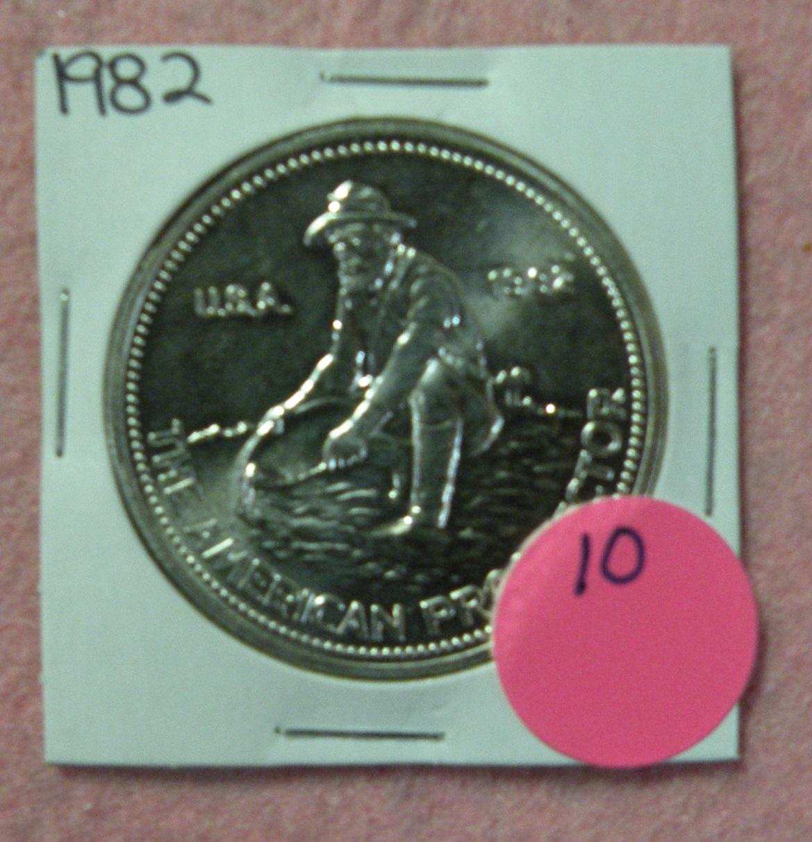 1982 ENGELHARD AMERICAN PROSPECTOR SILVER ROUND