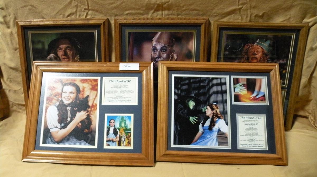 SET OF 5 WIZARD OF OZ FRAMED PICTURES