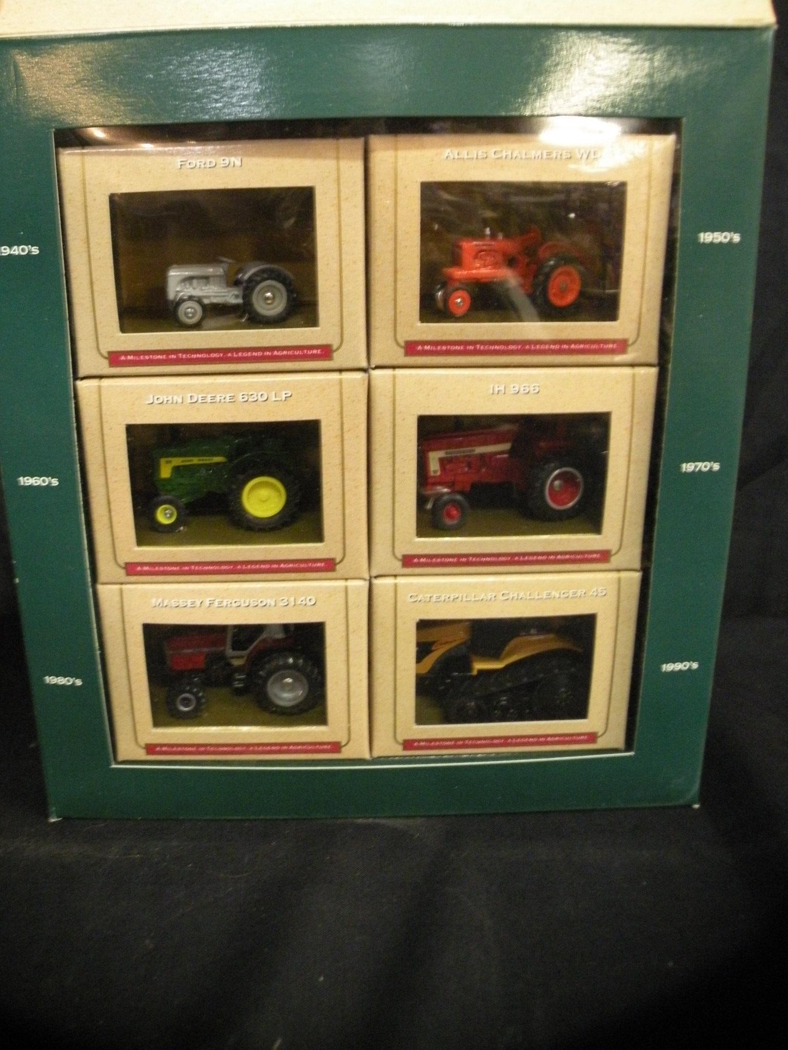 1995 ERTL 50TH ANNIVERSAY DIECAST SIX PIECE TRACTOR SET W/BOX