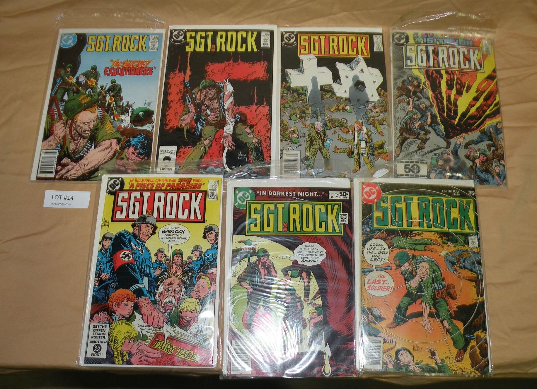7 DC SGT. ROCK COMIC BOOKS
