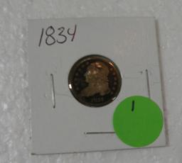 1834 CAPPED BUST DIME